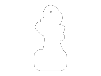 Car air freshener company logo shape customized, dimensions: H: 50.127mm, L: 100.0mm.