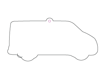 Car air freshener car silhouette customized, dimensions: H: 102.991mm, L: 49.063mm.