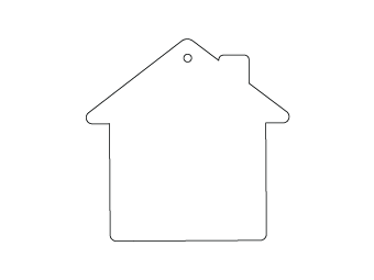 Car air freshener house shape customized, dimensions: H: 65.087mm, L: 64.9mm.