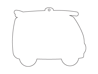 Car air freshener car silhouette customized, dimensions: H: 89.971mm, L: 71.555mm.